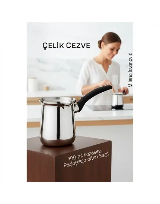 Çelik Cezve 400 ml - Süt ve Kahve Cezvesi