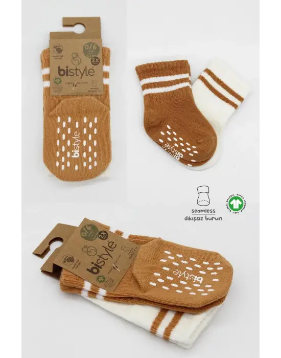 Omarı Renkli Kaymaz Çemberli Çorap Seti