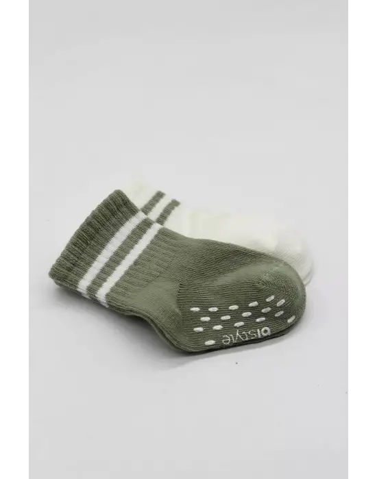 Omarı Çember Desenli Kaymaz Soket Çorap Seti