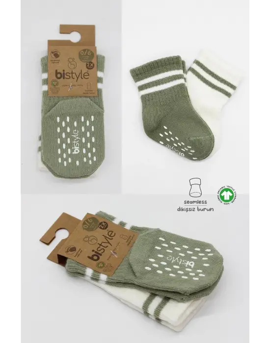 Omarı Çember Desenli Kaymaz Soket Çorap Seti