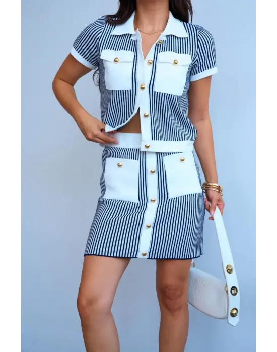 Cepli Etek Takım - Kemik-Lacivert