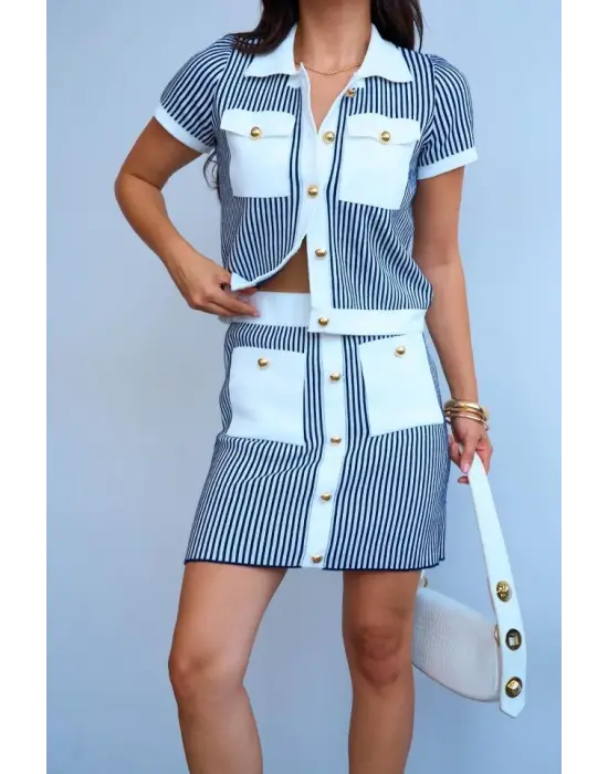 Cepli Etek Takım - Kemik-Lacivert