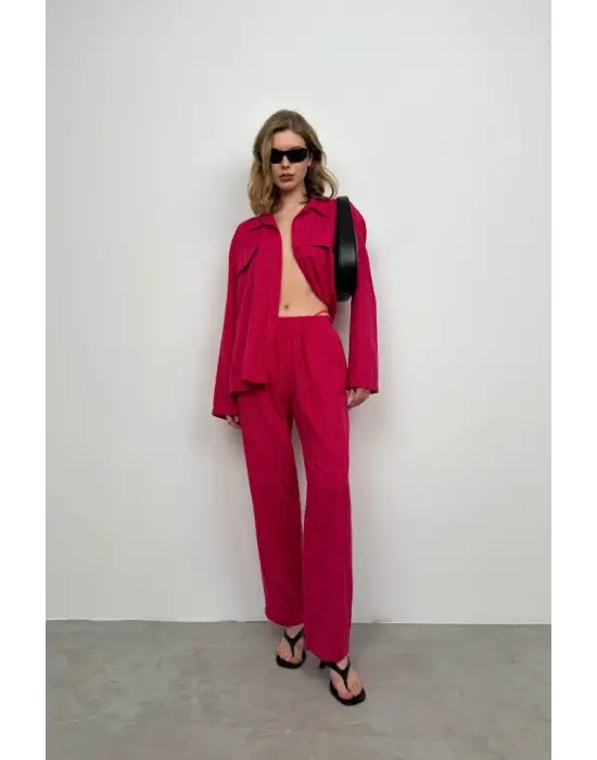 Cepli Gömlek Pantolon İkili Takım
