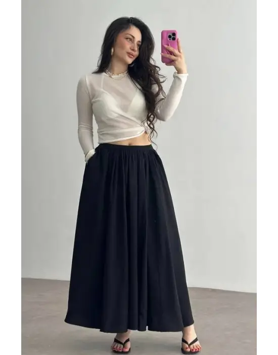 Cepli keten etek siyah kz24