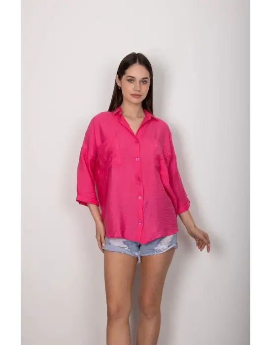 Omarı Yumuşak Kumaşlı Rahat Gömlek