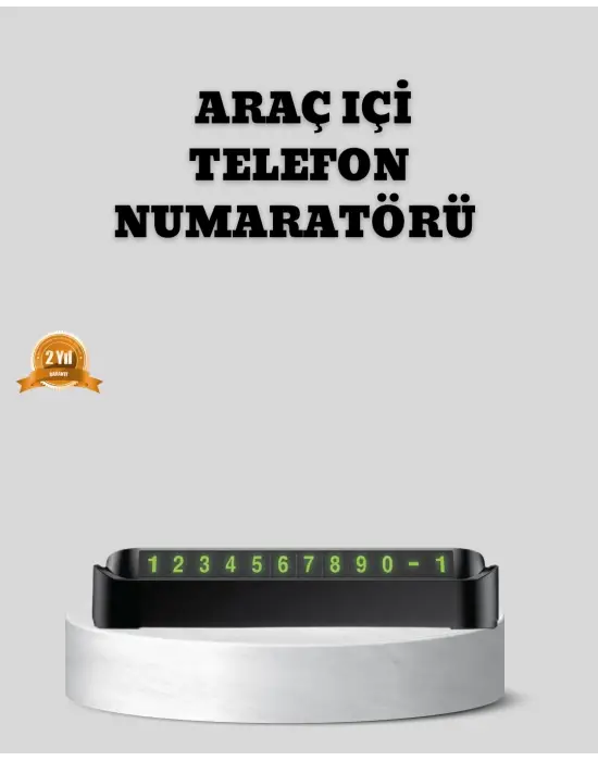 Çevirmeli Araç İçi Park Numaratörü – Alüminyum Gri, Kolay Montaj Ve Net Görünüm