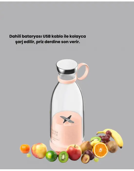 Çevre Dostu Cam Gövdeli Kablosuz Smoothie Blender