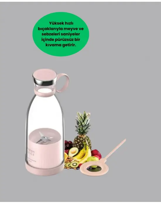 Çevre Dostu Cam Gövdeli Kablosuz Smoothie Blender