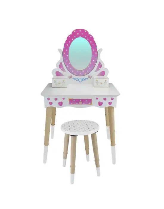 ÇG68 Okutan, Ahşap Çocuk Makyaj Masası Seti