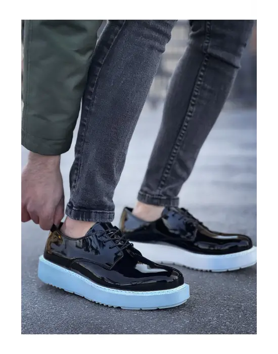 Omarı Klasik Dantel Detaylı Siyah Erkek Ayakkabı