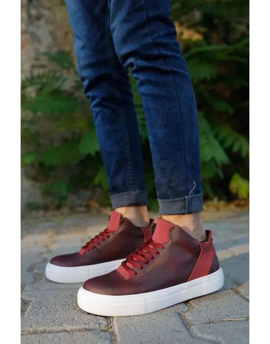 Omarı Şık ve Rahat Erkek Bordo Ayakkabı
