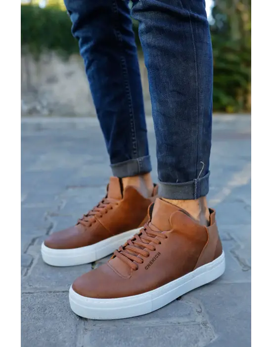 Omarı Modern ve Rahat Erkek Ayakkabılar - Taba Renkli