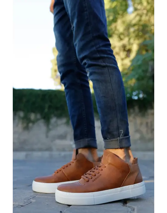 Omarı Modern ve Rahat Erkek Ayakkabılar - Taba Renkli