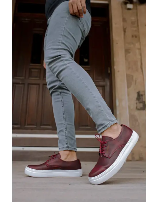 Omarı Modern ve Rahat Erkek Bordo Ayakkabı