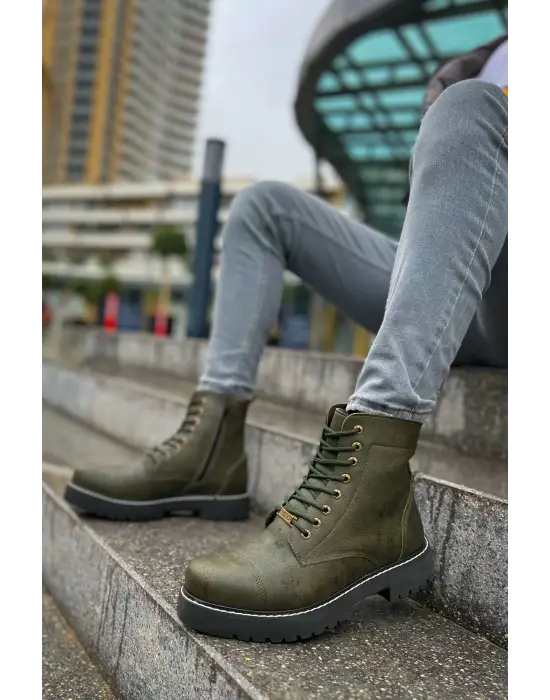 Omarı Özel Tasarım Askeri Stil Erkek Bot