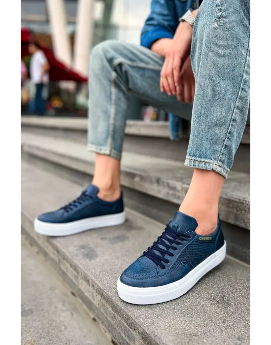 Omarı Modern Stil Erkek Ayakkabı LACIVERT