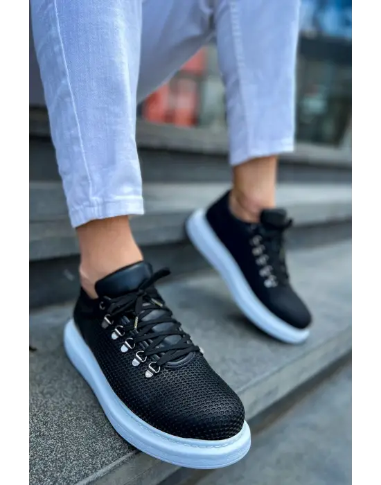 Omarı Siyah Deri Erkek Ayakkabı - Favo Modeli