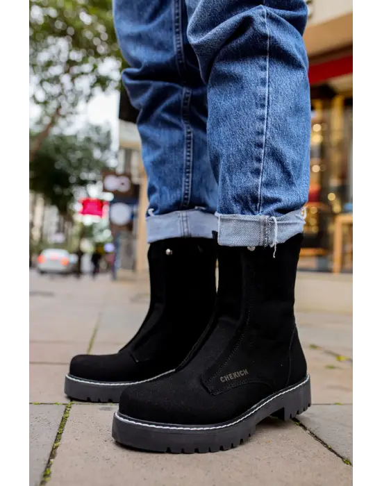 Omarı Şık ve Dayanıklı Erkek Bot - Quebec SIYAH