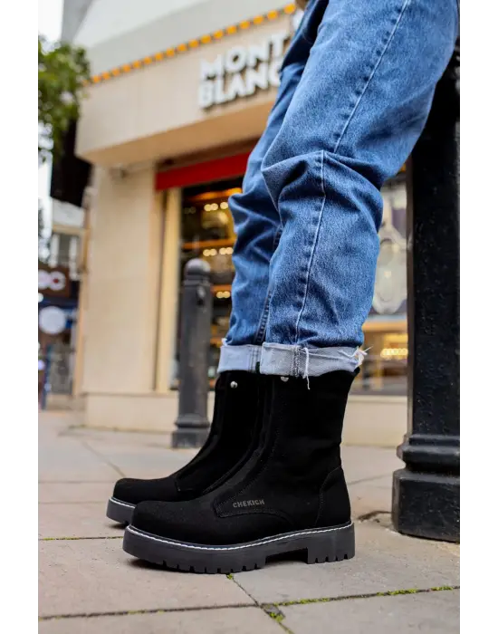 Omarı Şık ve Dayanıklı Erkek Bot - Quebec SIYAH