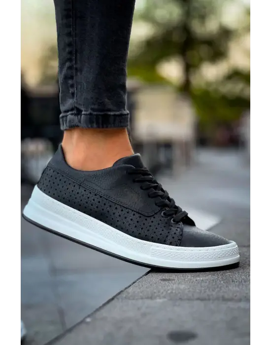 Omarı Siyah Deri Erkek Ayakkabı - Günlük ve Şık Tasarım