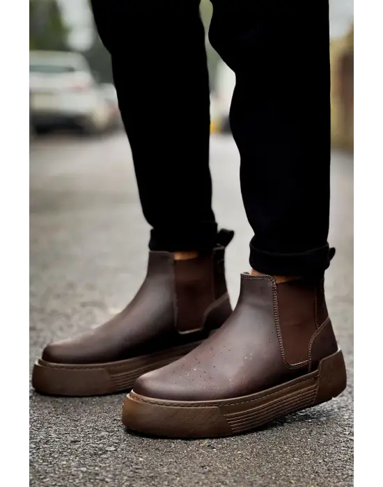 Omarı Kahve Renkli Erkek Bot - Stylish ve Dayanıklı Tasarım