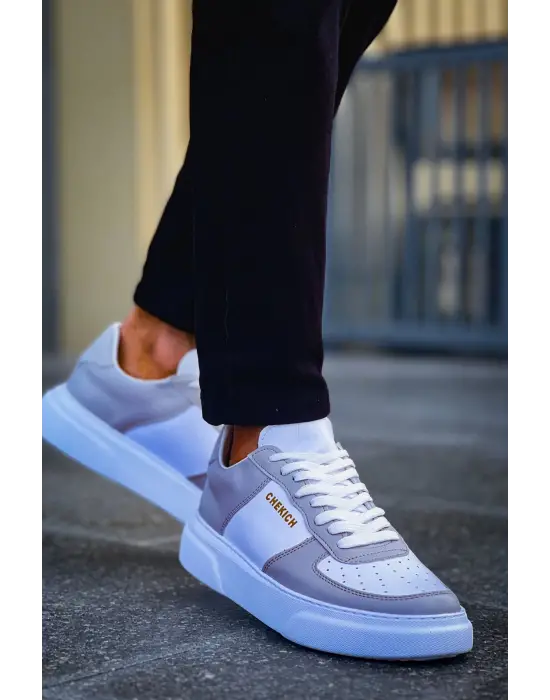 Omarı Şık ve Rahat Erkek Ayakkabı Beyaz Gri