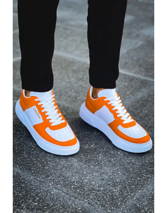 Omarı Beyaz ve Turuncu Renkli Erkek Ayakkabı - FBT Kenton