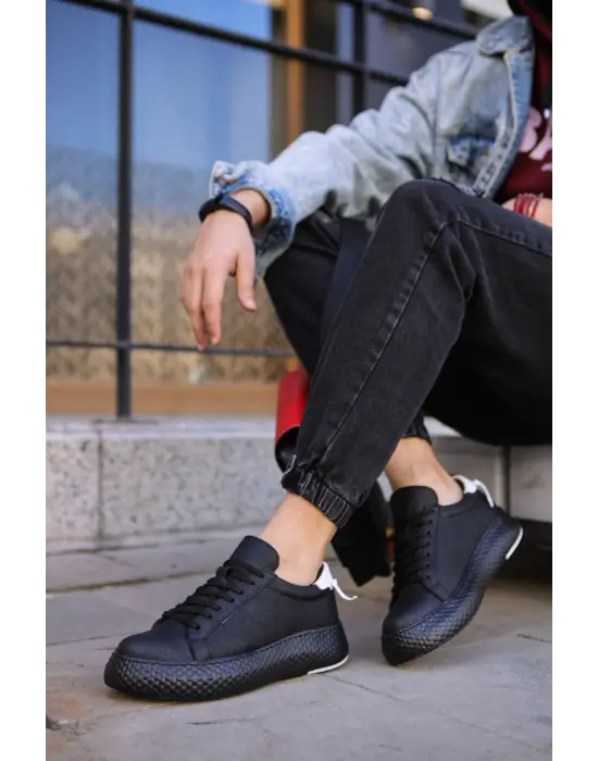 Omarı Modern ve Şık Erkek Ayakkabısı SIYAH/BEYAZ