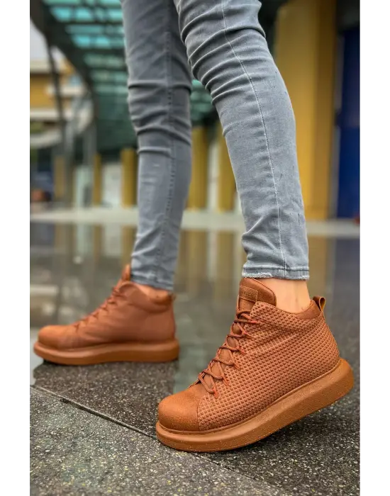 Omarı Klasik Stil Milano Erkek Botu Taba Renk Seçeneği ile