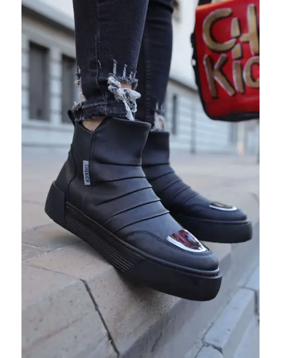 Omarı Yüksek Performanslı Suya Dayanıklı Erkek Bot - SIYAH