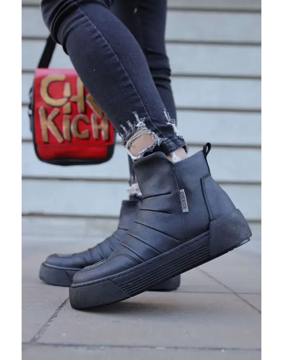 Omarı Yüksek Performanslı Suya Dayanıklı Erkek Bot - SIYAH