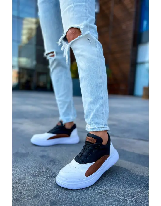 Omarı CBT Literide Erkek Ayakkabı Beyaz Taba Siyah