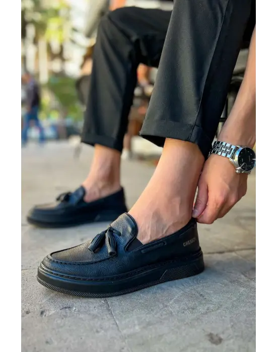 Omarı Şık ve Rahat Erkek SIYAH Loafer Ayakkabı