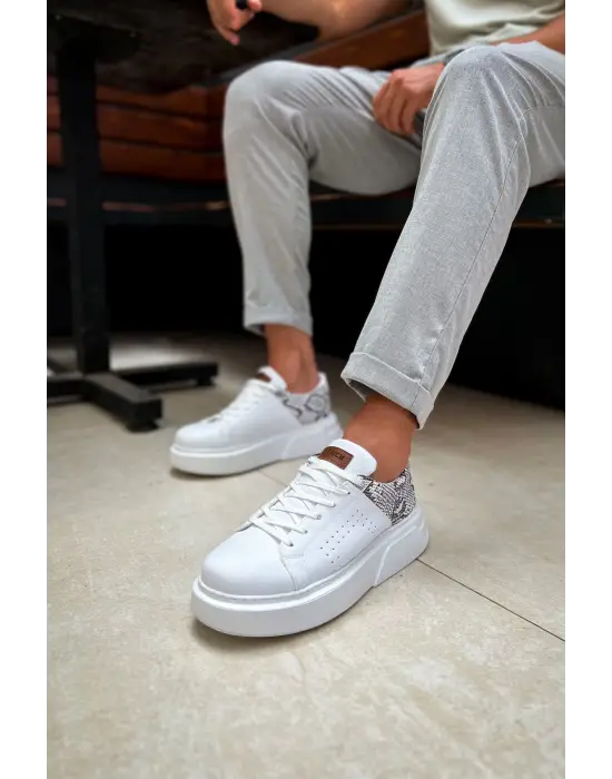 Omarı Sporcu Tasarımı Beyaz Erkek Ayakkabısı