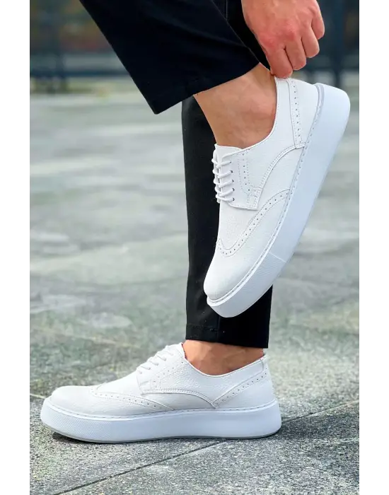 Omarı Yüksek Performans Beyaz Erkek Ayakkabısı