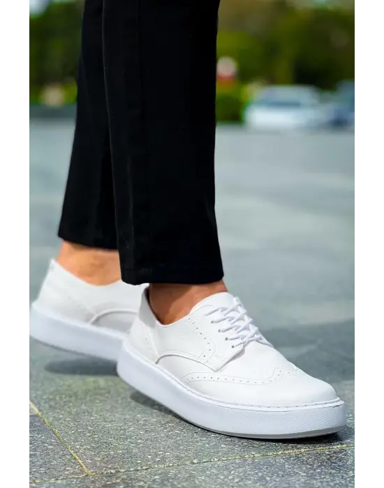 Omarı Yüksek Performans Beyaz Erkek Ayakkabısı
