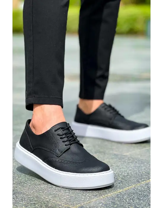 Omarı Siyah Renkli Değişken Tabanlı Erkek Ayakkabı