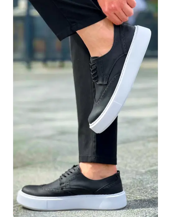 Omarı Siyah Renkli Değişken Tabanlı Erkek Ayakkabı