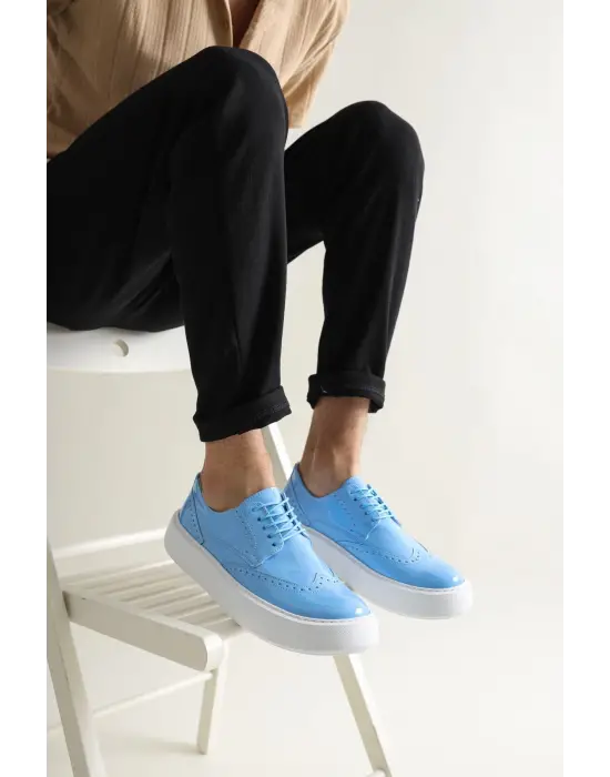 Omarı Mavi Renkli Erkek Ayakkabı - Pratik Değişim Fırsatı