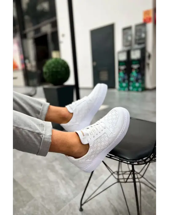 Omarı Oxford Stilinde Beyaz Erkek Ayakkabı