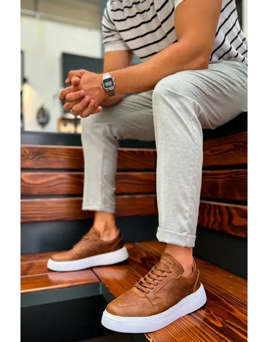 Modern Erkek Ayakkabı Taba