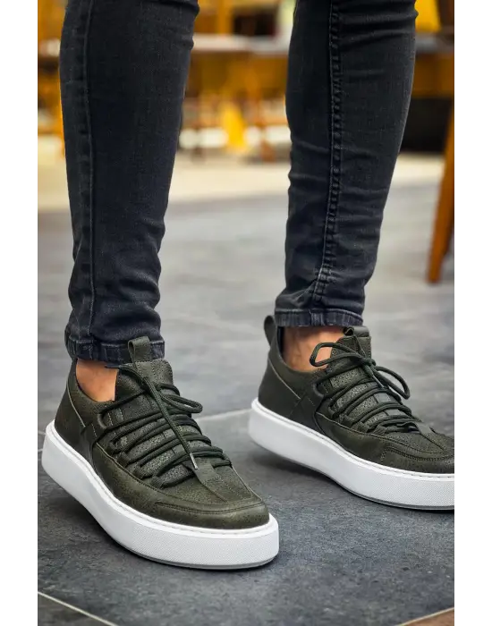 Omarı Elegan ve Şık Erkek Ayakkabı HAKI