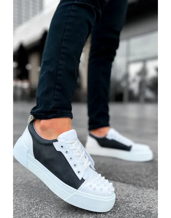 Omarı Yüksek Performanslı Spor Kullanımı İçin Erkek Ayakkabı Antrasit/Beyaz