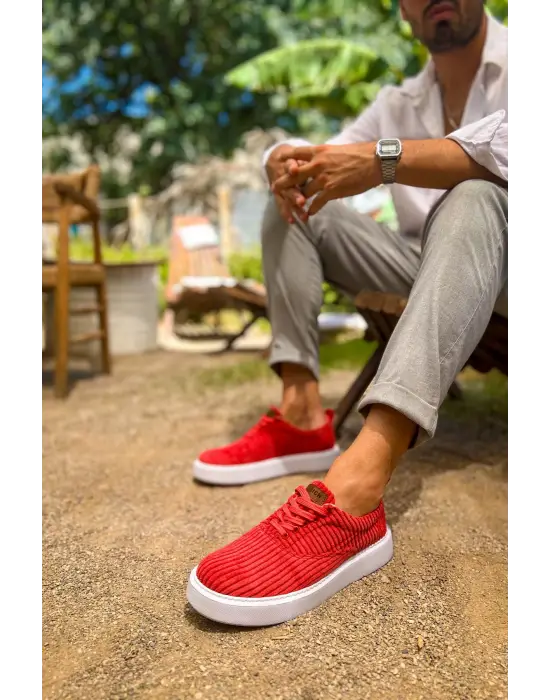 Omarı Kırmızı Velluto Erkek Ayakkabı