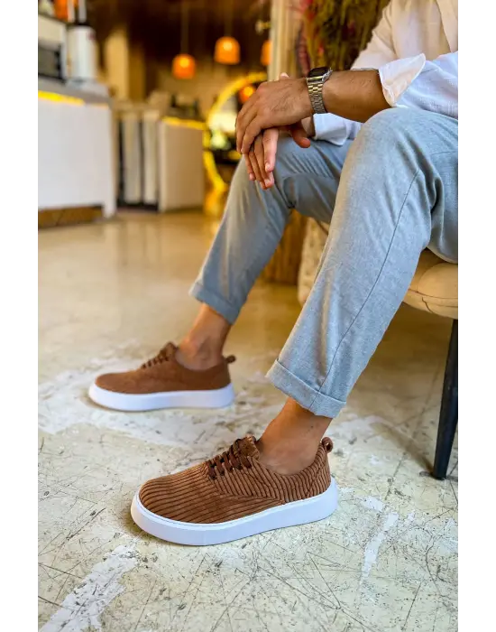 Omarı Yüksek Kaliteli Taba Renkli Erkek Ayakkabısı