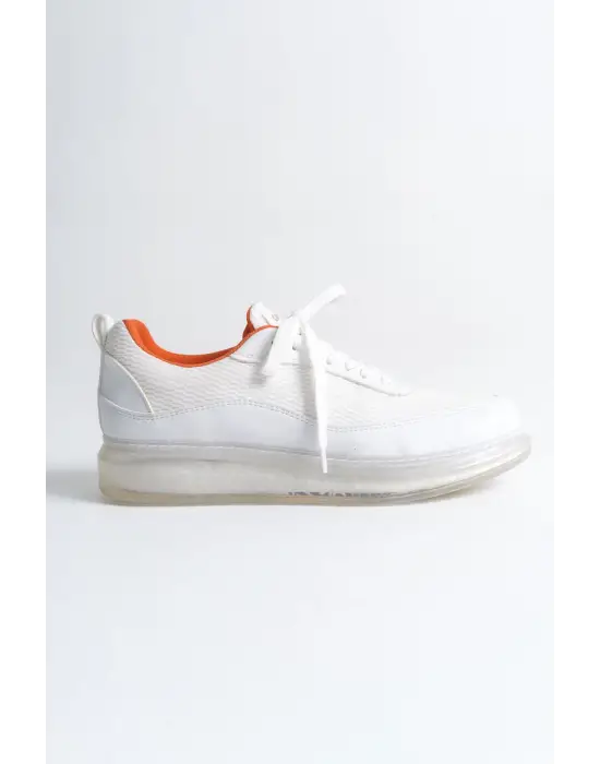 Omarı Erkek Beyaz Turuncu Ayakkabı - Modern Tarzınızı Yansıtan Şıklık