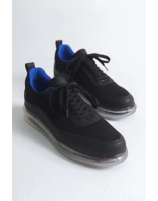 Omarı Modern ve Şık Erkek Ayakkabısı SIYAH/SAX MAVI