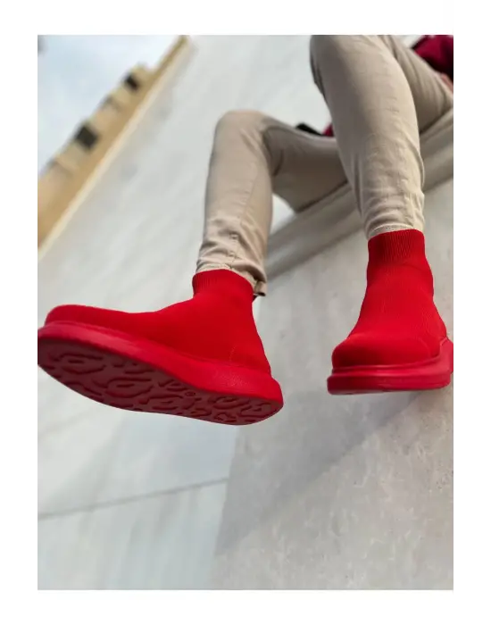 Omarı Elegan Kırmızı Erkek Ayakkabı Modeli