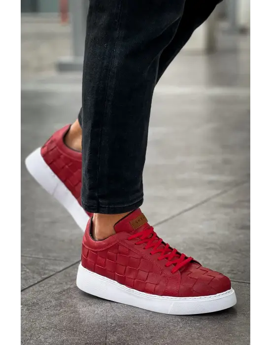 Omarı Yüksek Kaliteli Kırmızı Erkek Ayakkabı