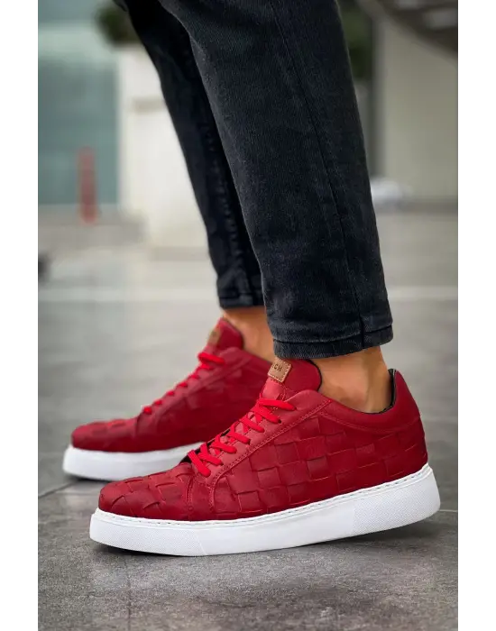 Omarı Yüksek Kaliteli Kırmızı Erkek Ayakkabı